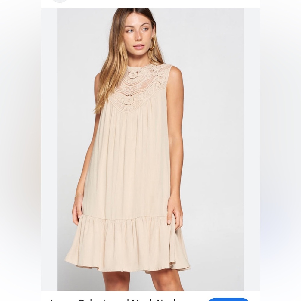 Davi & Dani Lace Baby Doll Midi Boho Dress